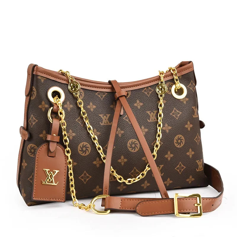 2026 New Design Premium Versatile Shoulder Bag Retro Large Capacity Commuter Tote Handbag Crossbody Bag Free Shipping Brown Yell