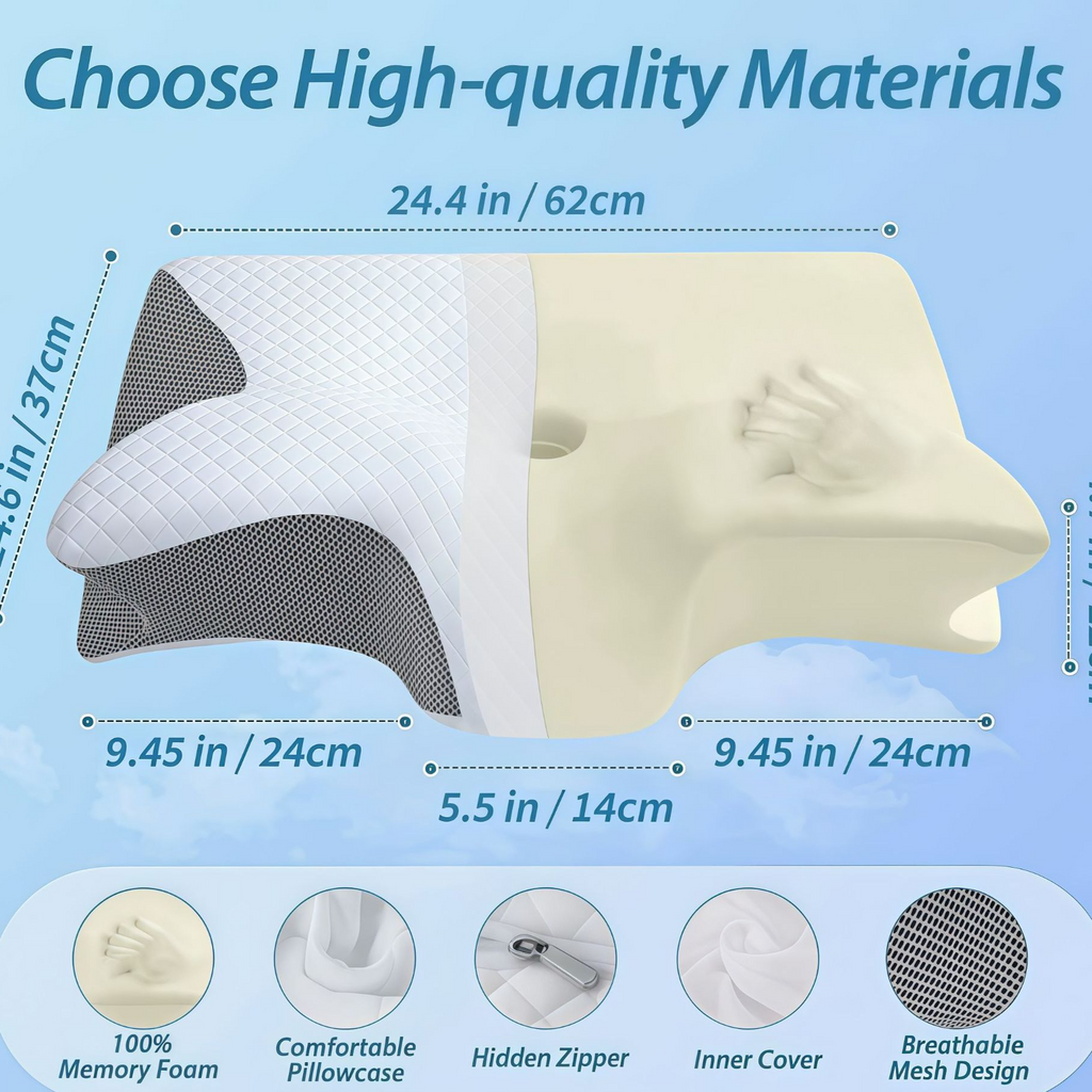 Ergonomic Memory Foam Cervical Pillow