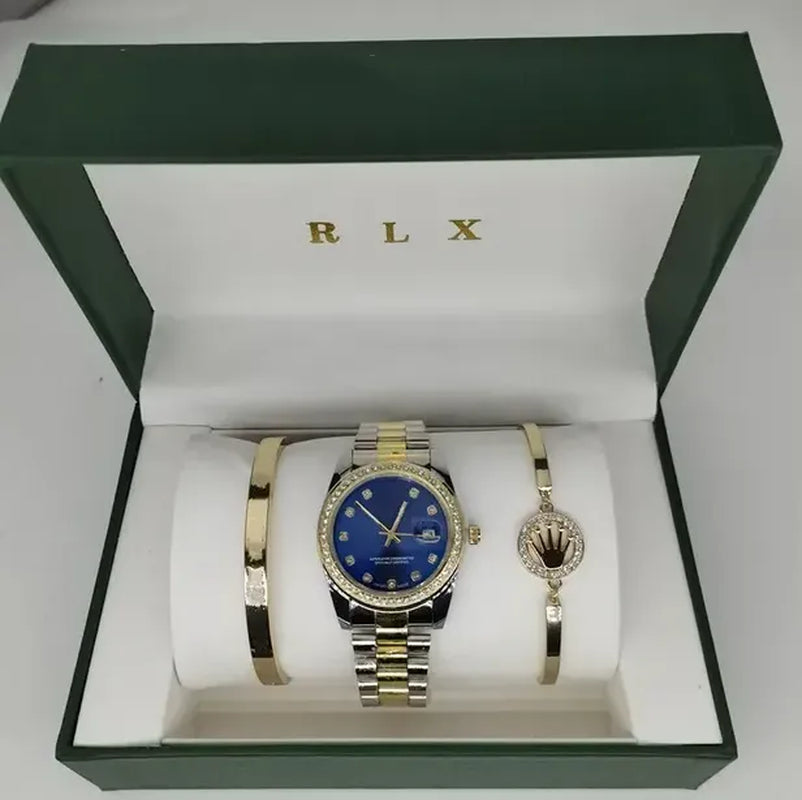 3Pcs Set Watch Luxury Designer High Quality Women Pink Dial Hollow Strap Fashion Gold Bracelet Quartz Wristwatch Student Ladies Watches Reloj Mujer with Box A3269