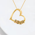 Heart Shaped Beaded Necklace with Engraving Option