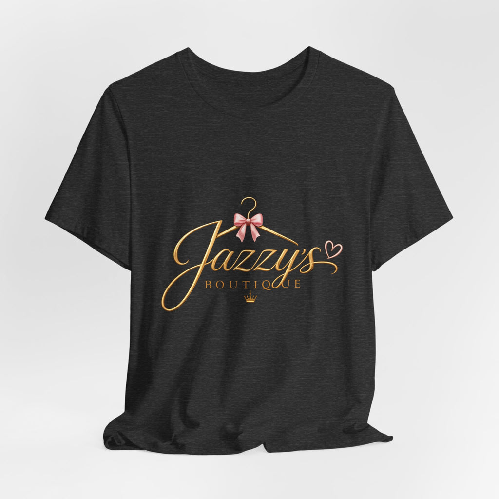 Boutique Logo Tee - "Jazzy's Boutique" Gold Script Women's Fashion T-Shirt