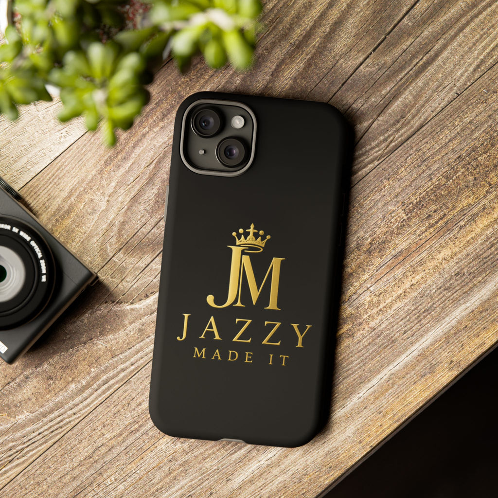 Phone Case — "Jazzy Made It" Black & Gold Tough Case