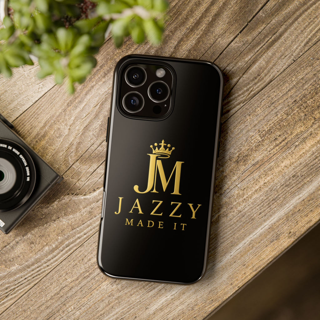 Phone Case — "Jazzy Made It" Black & Gold Tough Case
