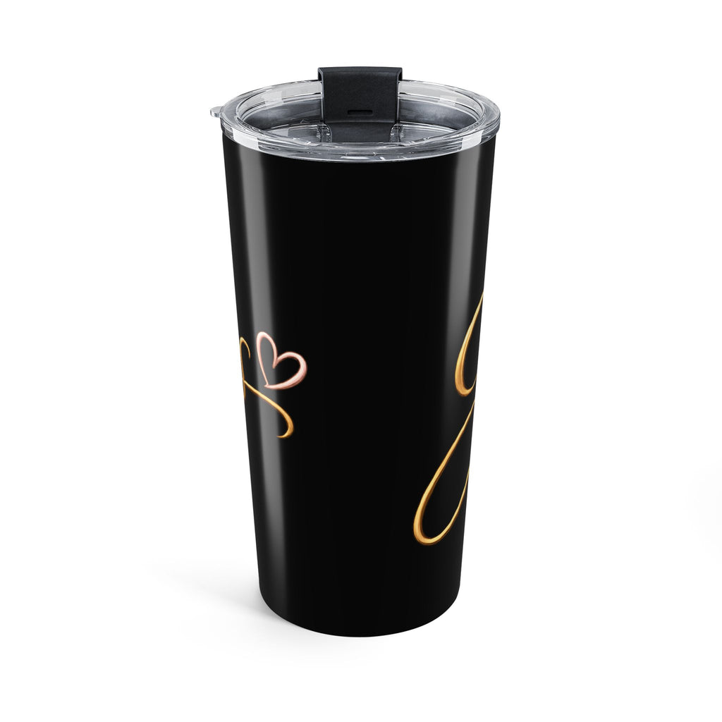 Boutique Logo 20oz Tumbler – Black & Gold Fashion Travel Cup