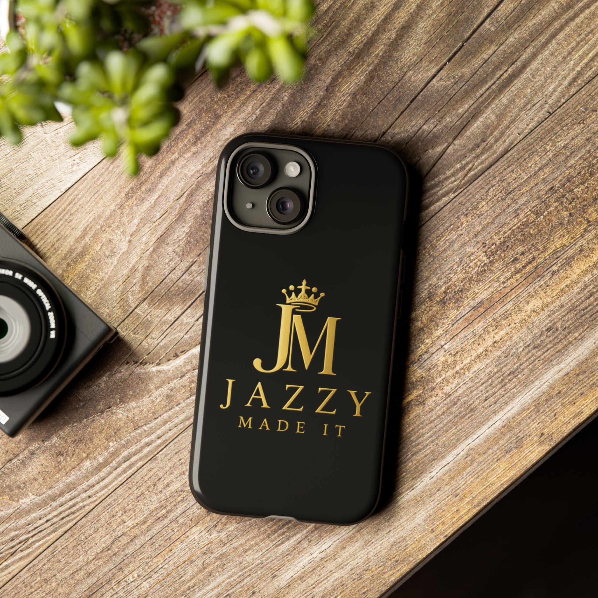 Phone Case — "Jazzy Made It" Black & Gold Tough Case