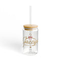 Glass Sipper Cup — Jazzy's Boutique Logo 16oz Reusable Straw Tumbler