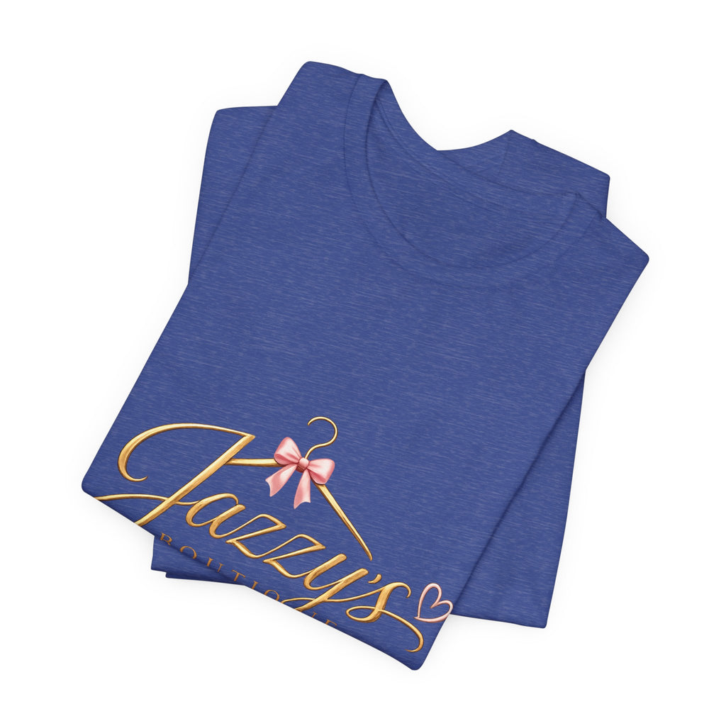Boutique Logo Tee - "Jazzy's Boutique" Gold Script Women's Fashion T-Shirt
