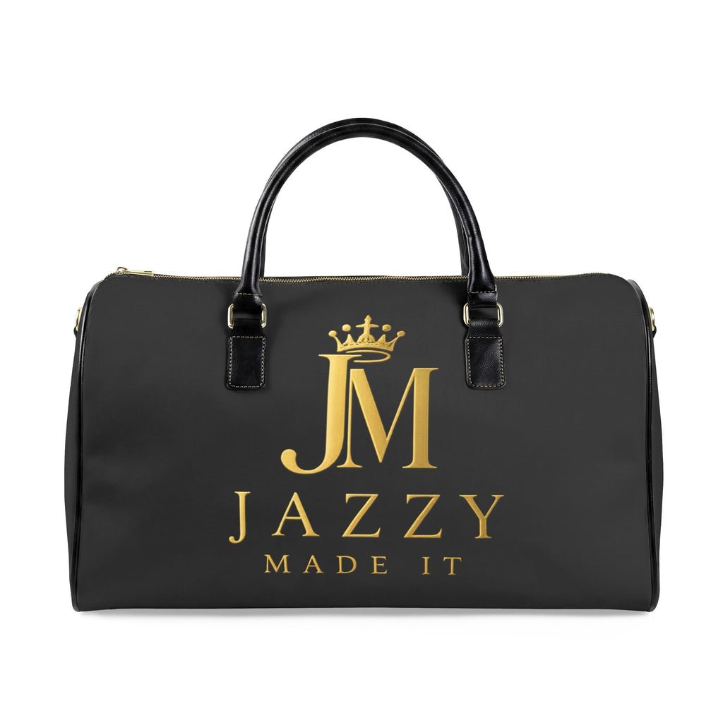 Personalized Faux Leather Travel Bag — "Jazzy Made It" Monogram Weekender
