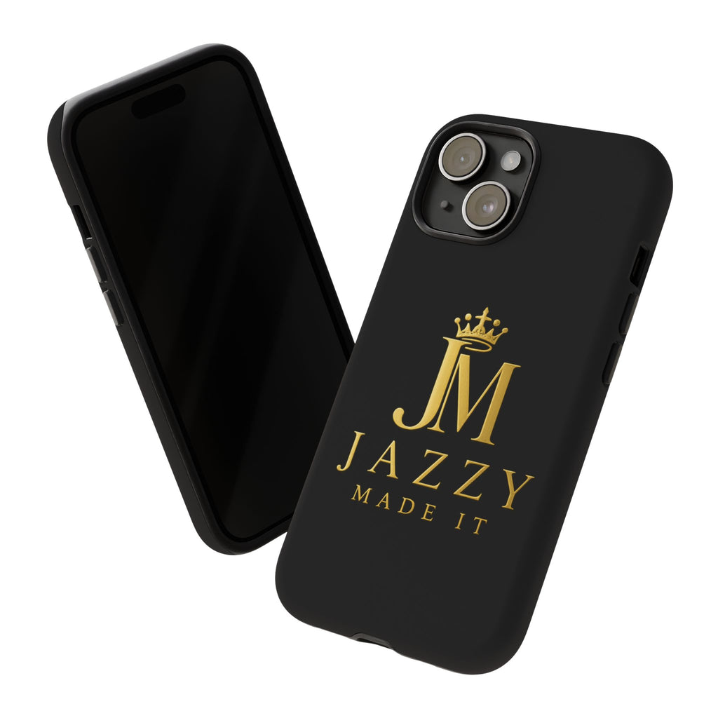 Phone Case — "Jazzy Made It" Black & Gold Tough Case