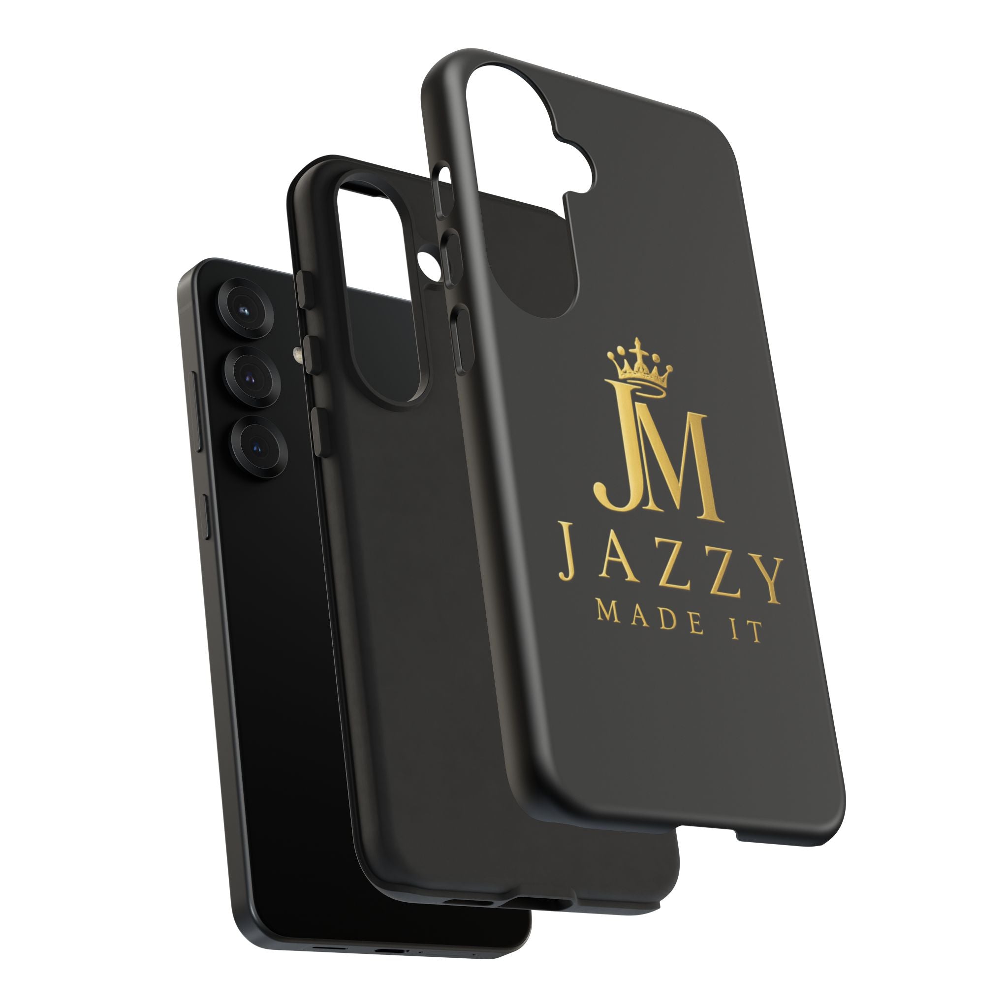 Phone Case — "Jazzy Made It" Black & Gold Tough Case