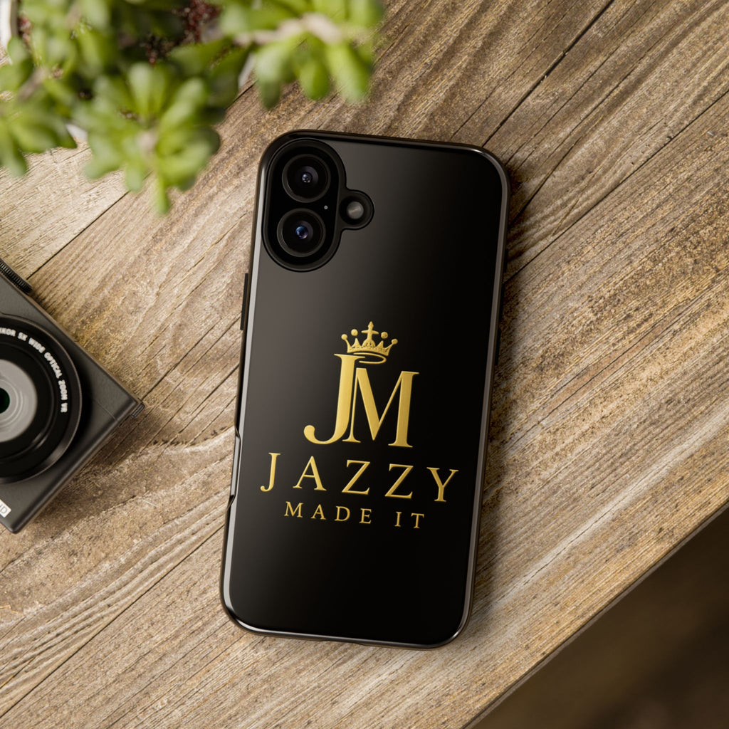 Phone Case — "Jazzy Made It" Black & Gold Tough Case