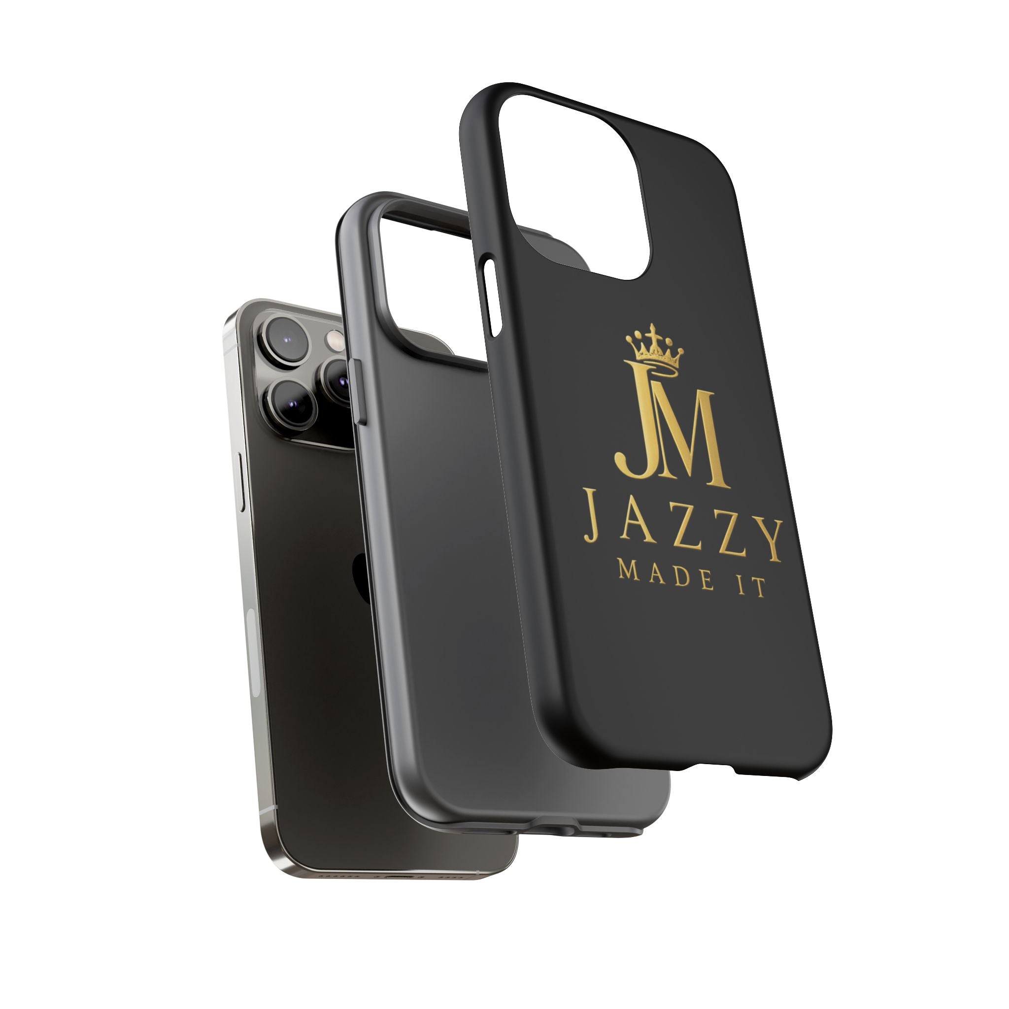 Phone Case — "Jazzy Made It" Black & Gold Tough Case