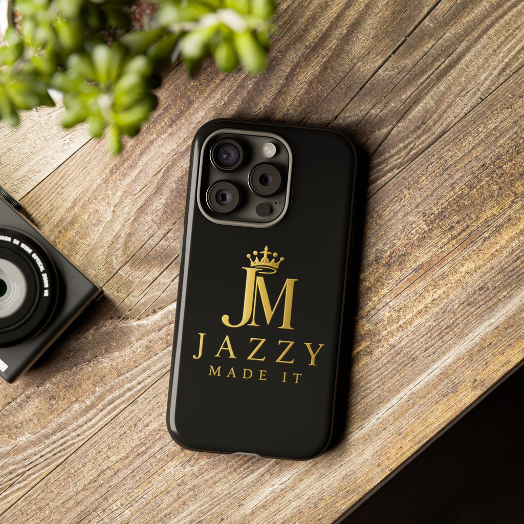 Phone Case — "Jazzy Made It" Black & Gold Tough Case