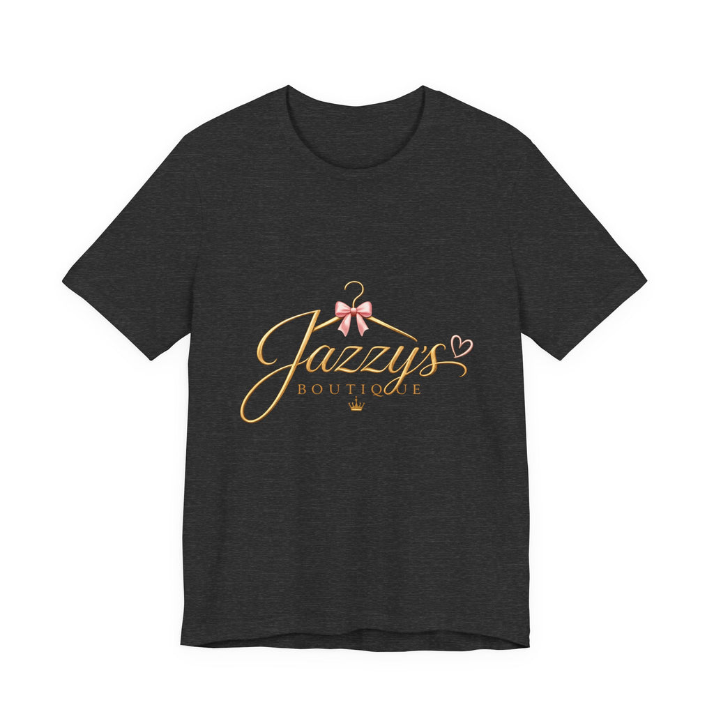 Boutique Logo Tee - "Jazzy's Boutique" Gold Script Women's Fashion T-Shirt