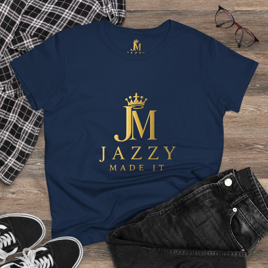 Women's Tee - "Jazzy Made It" Gold Crown Logo