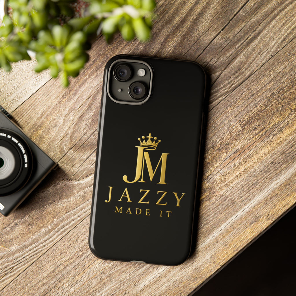 Phone Case — "Jazzy Made It" Black & Gold Tough Case