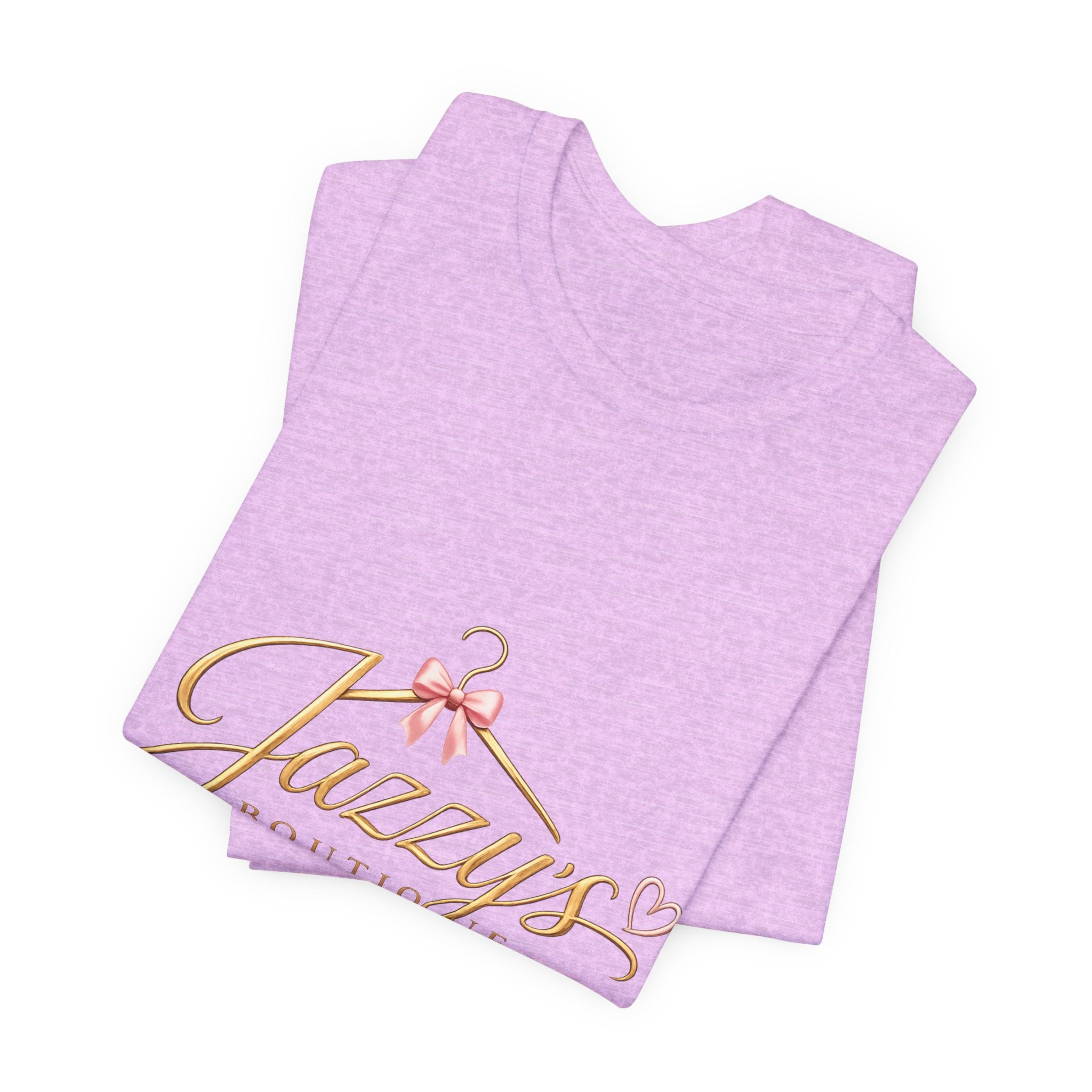 Boutique Logo Tee - "Jazzy's Boutique" Gold Script Women's Fashion T-Shirt