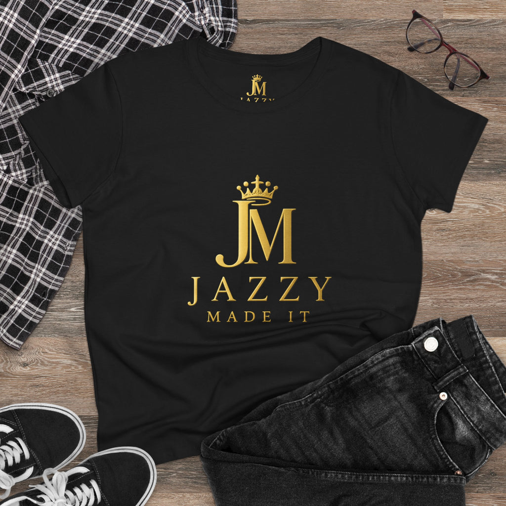 Women's Tee - "Jazzy Made It" Gold Crown Logo