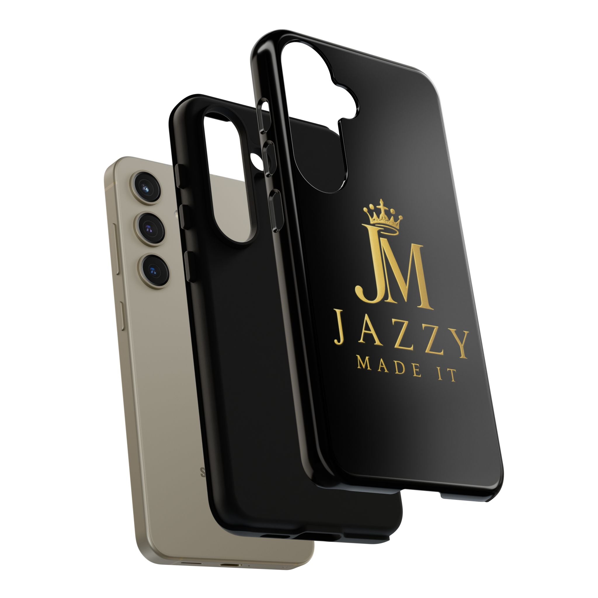 Phone Case — "Jazzy Made It" Black & Gold Tough Case