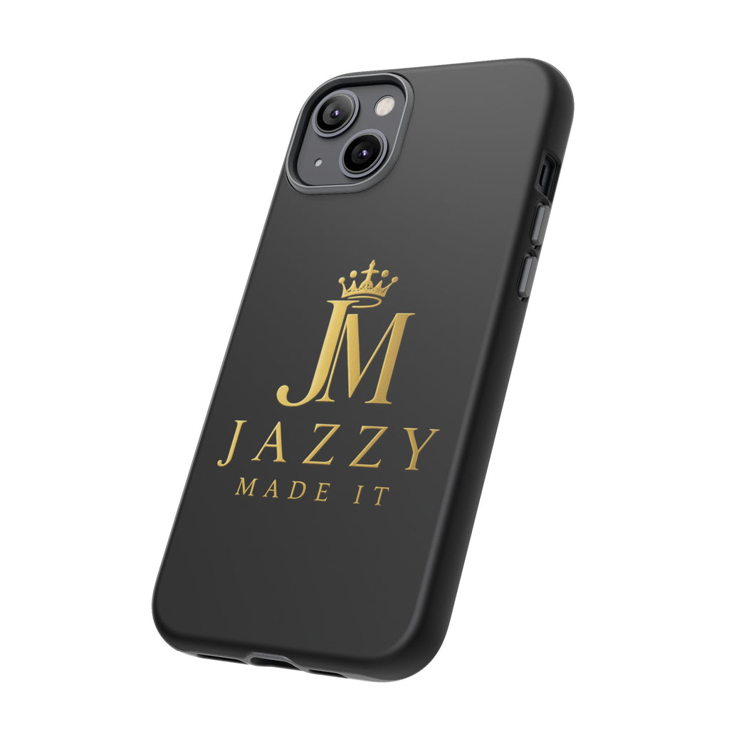 Phone Case — "Jazzy Made It" Black & Gold Tough Case