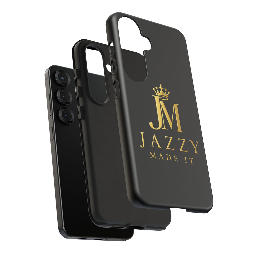 Phone Case — "Jazzy Made It" Black & Gold Tough Case