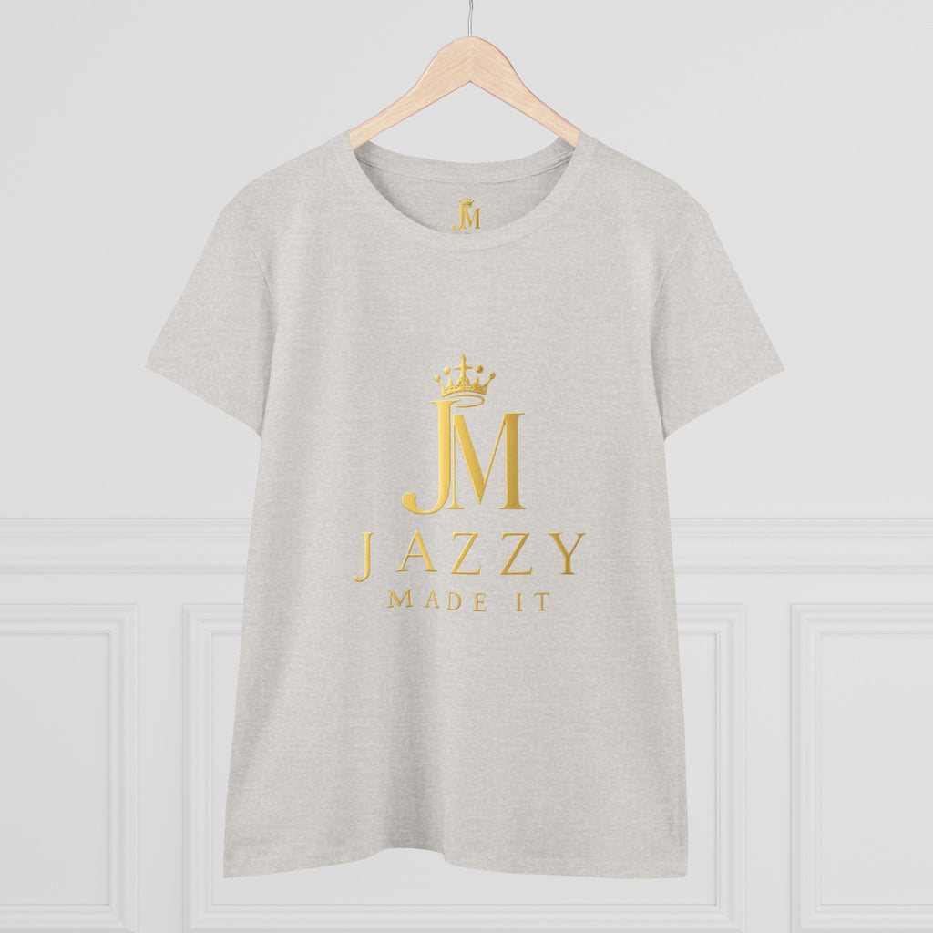 Women's Tee - "Jazzy Made It" Gold Crown Logo