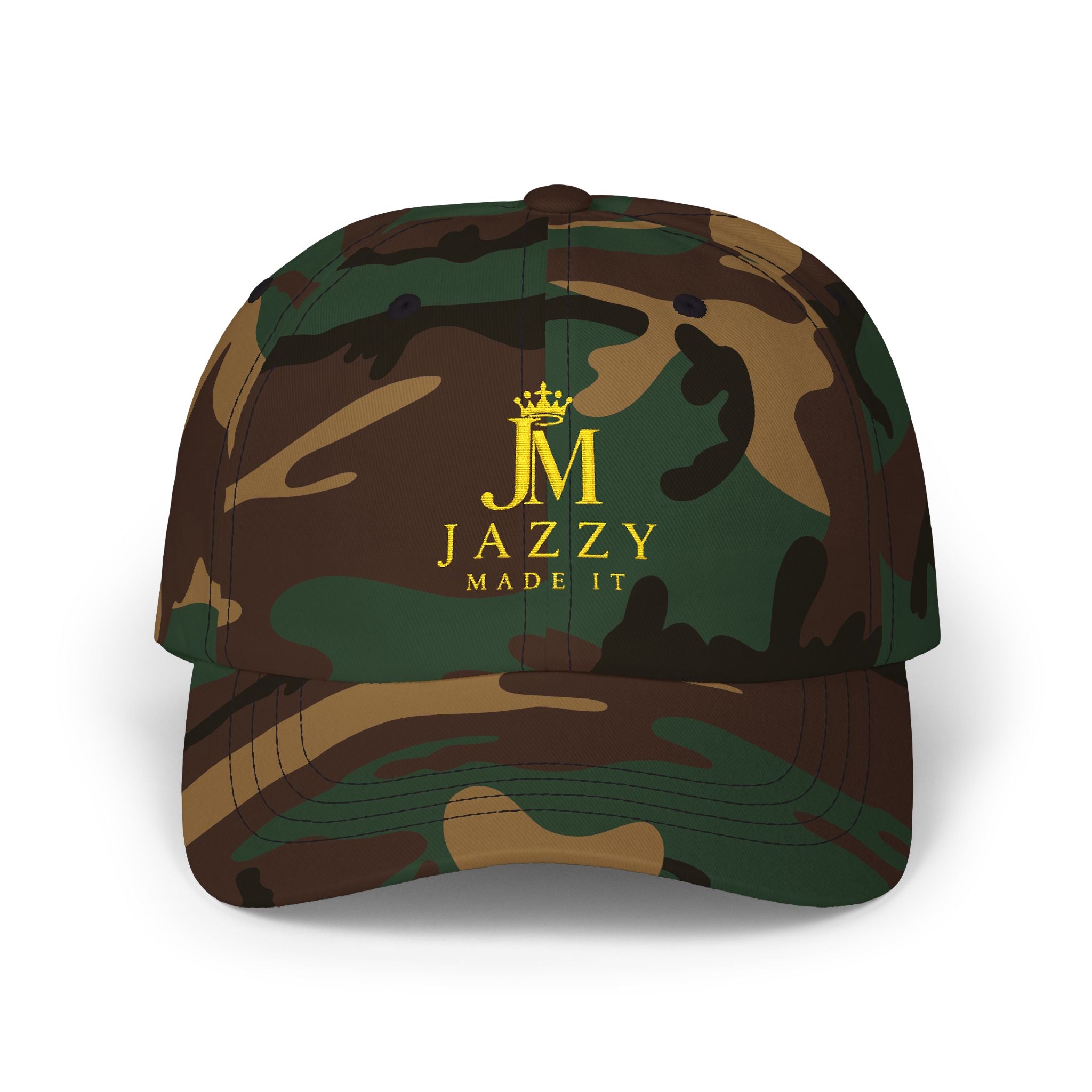 Jazzy Made It Dad Cap – Embroidered Gold Logo Baseball Hat