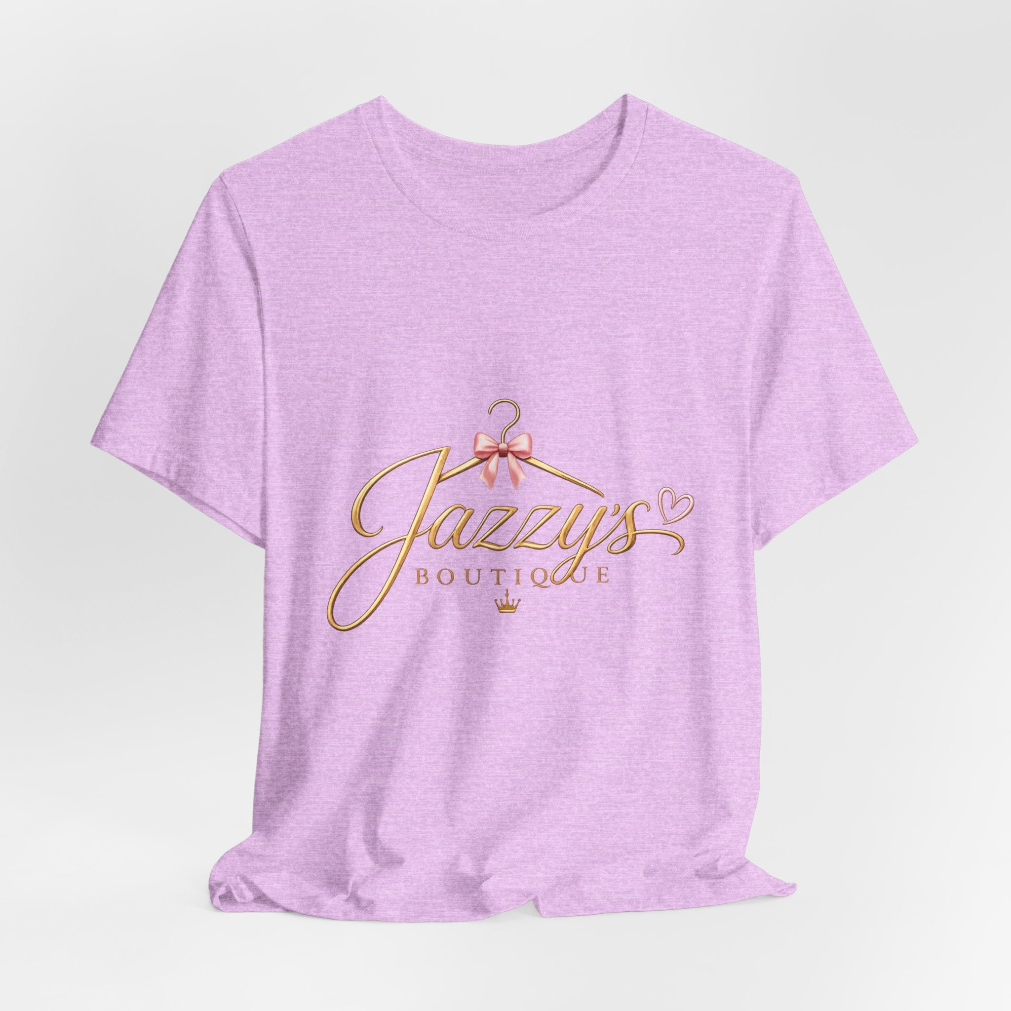 Boutique Logo Tee - "Jazzy's Boutique" Gold Script Women's Fashion T-Shirt