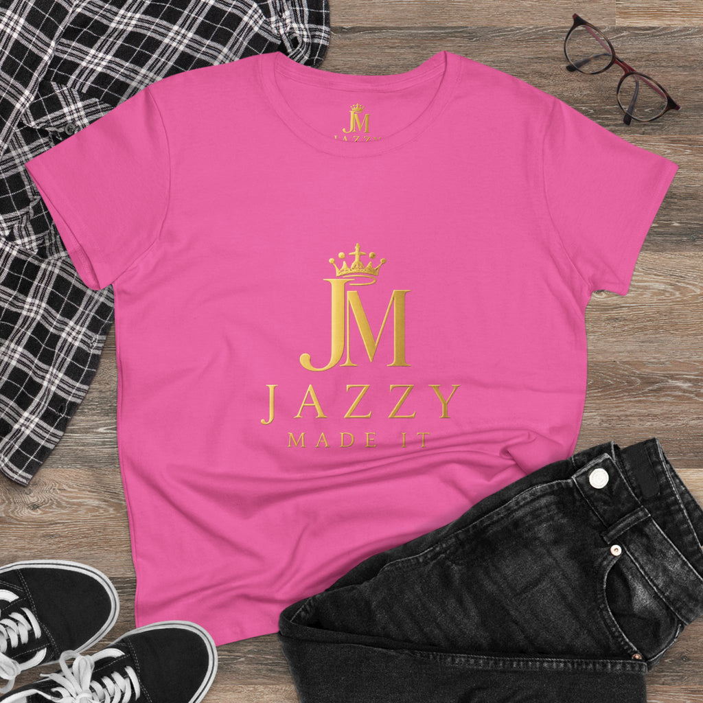 Women's Tee - "Jazzy Made It" Gold Crown Logo