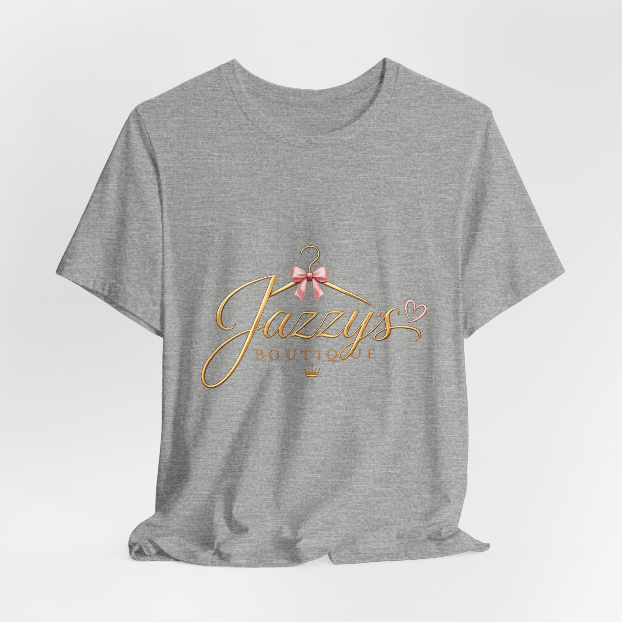 Boutique Logo Tee - "Jazzy's Boutique" Gold Script Women's Fashion T-Shirt