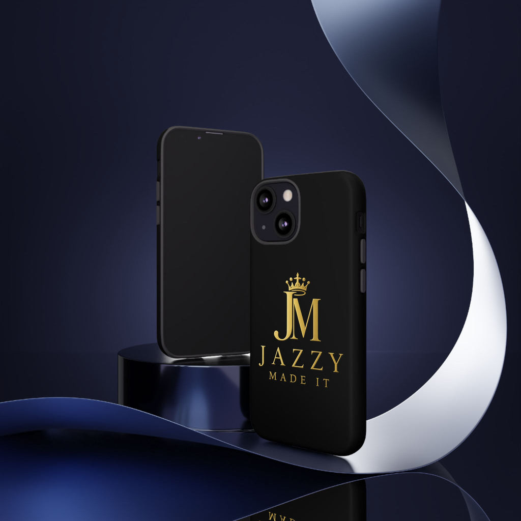 Phone Case — "Jazzy Made It" Black & Gold Tough Case