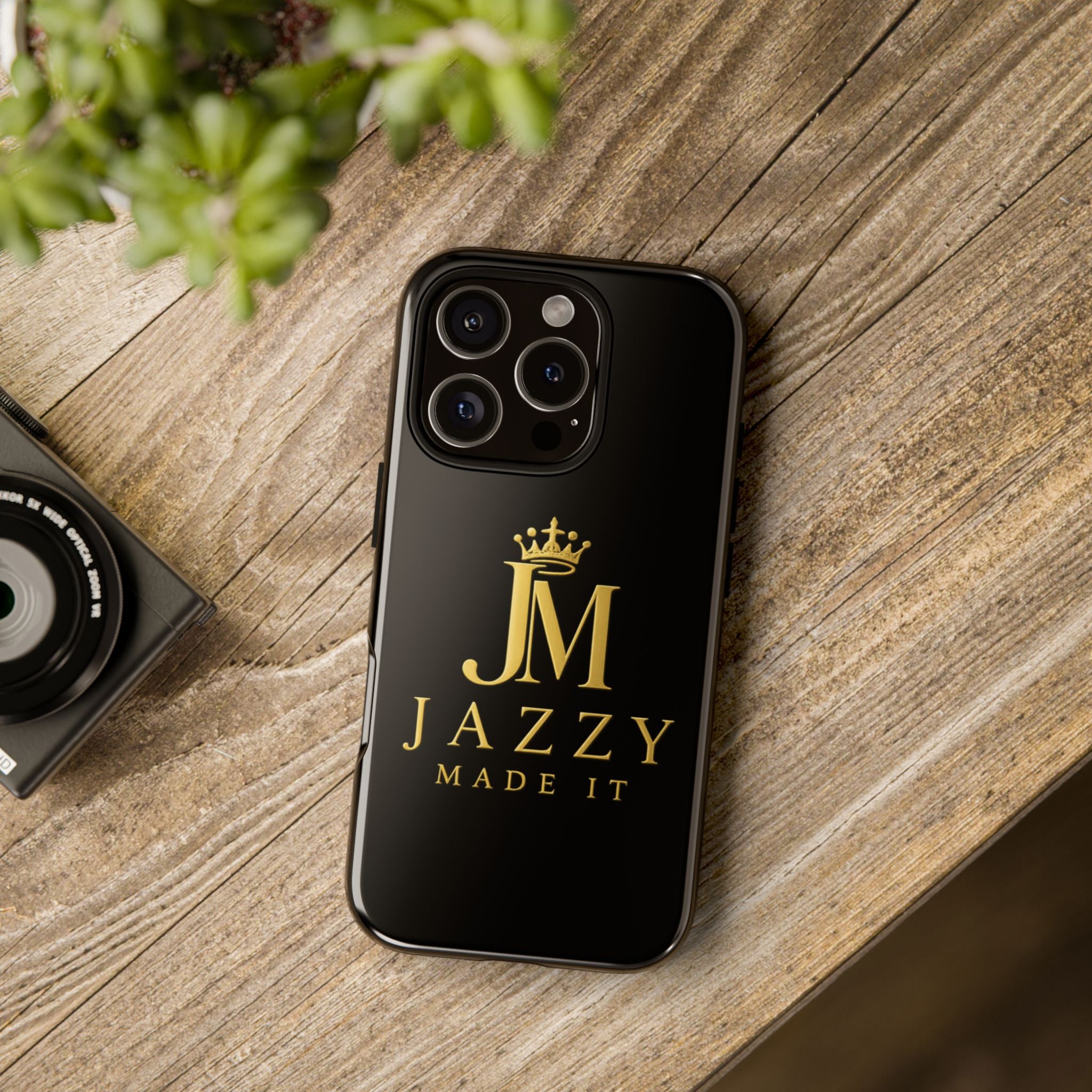 Phone Case — "Jazzy Made It" Black & Gold Tough Case