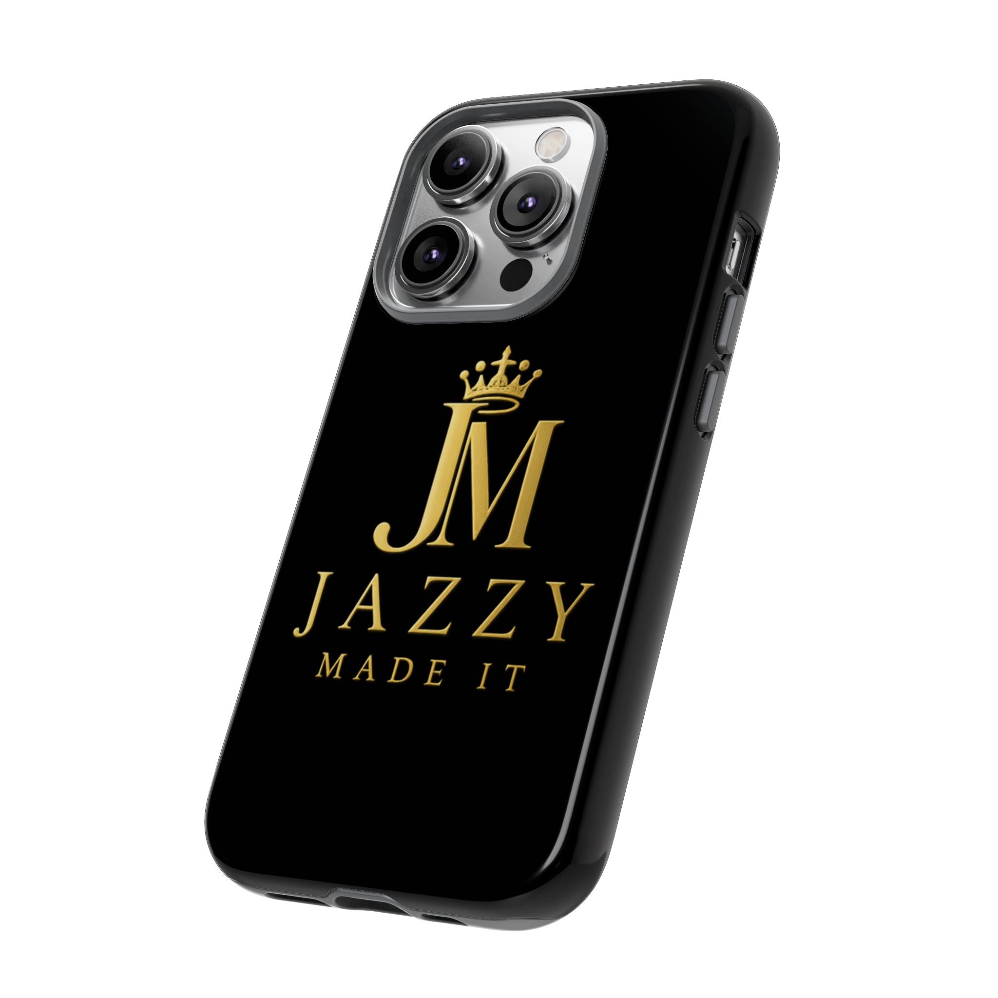 Phone Case — "Jazzy Made It" Black & Gold Tough Case