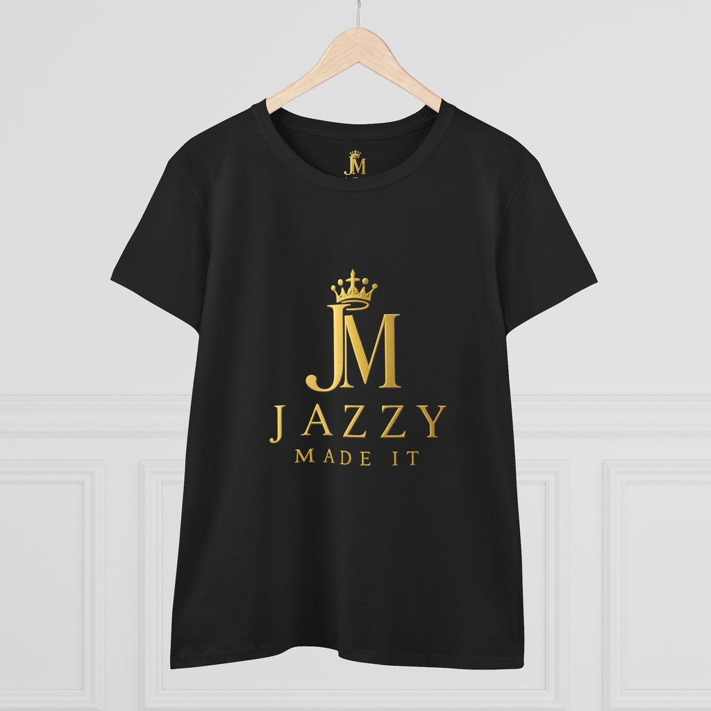 Women's Tee - "Jazzy Made It" Gold Crown Logo