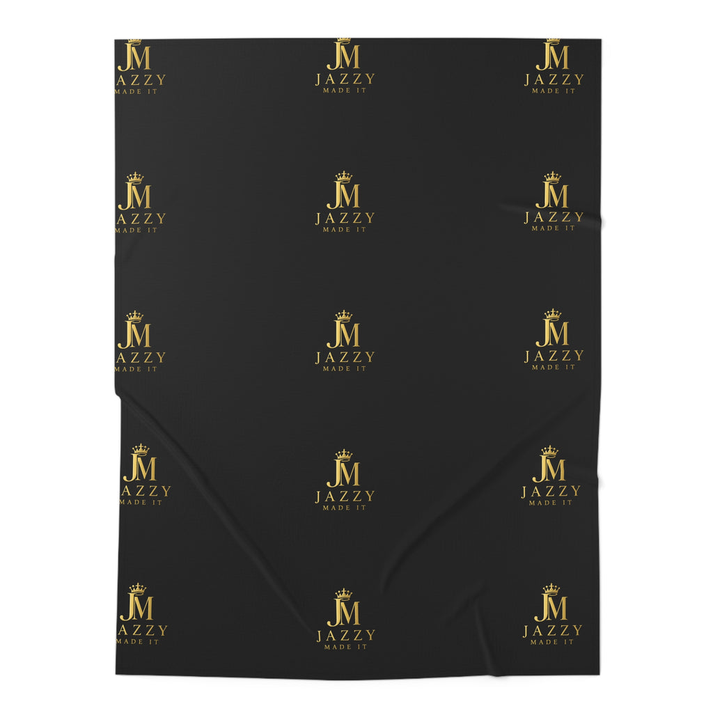 Jazzy's Boutique Baby Swaddle Blanket – Personalized Pink Bow & Gold Script Nursery Wrap