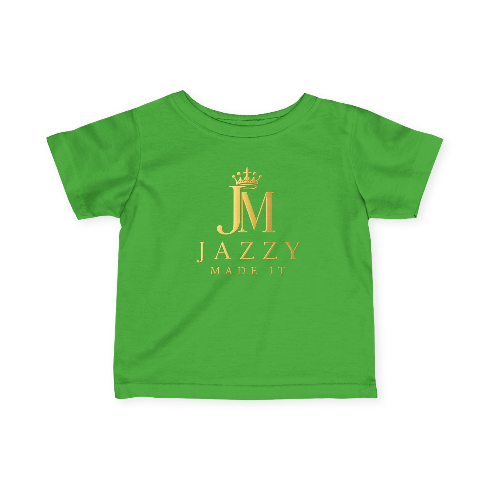 Infant Tee — "Jazzy Made It" Gold Crown Logo Baby T-Shirt