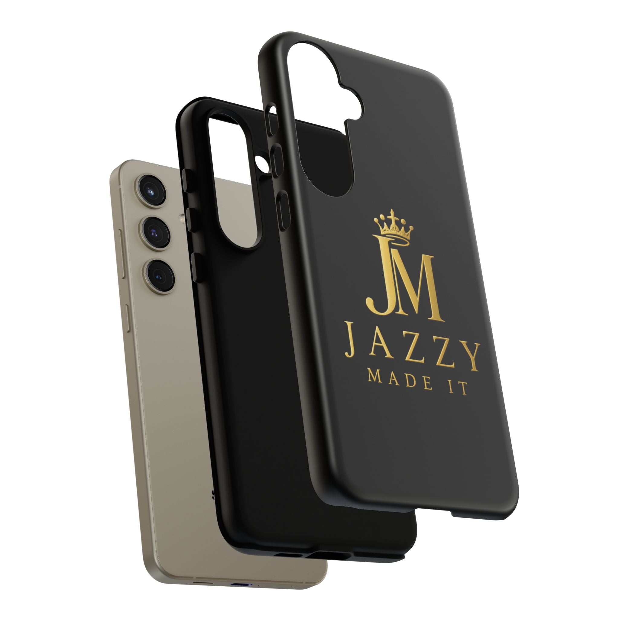 Phone Case — "Jazzy Made It" Black & Gold Tough Case