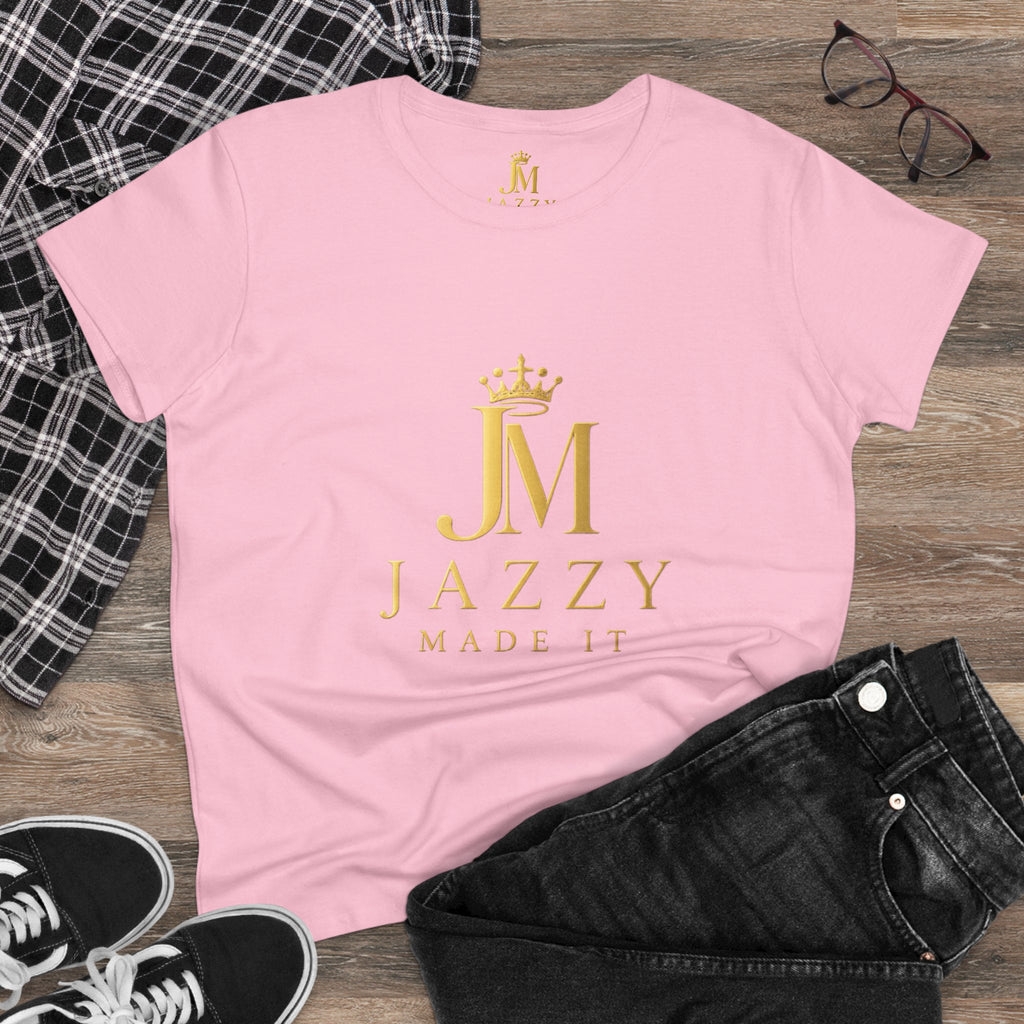 Women's Tee - "Jazzy Made It" Gold Crown Logo