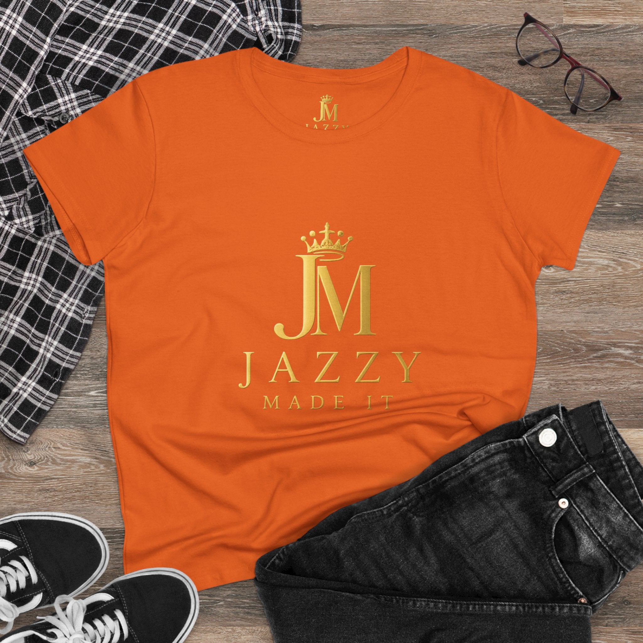 Women's Tee - "Jazzy Made It" Gold Crown Logo