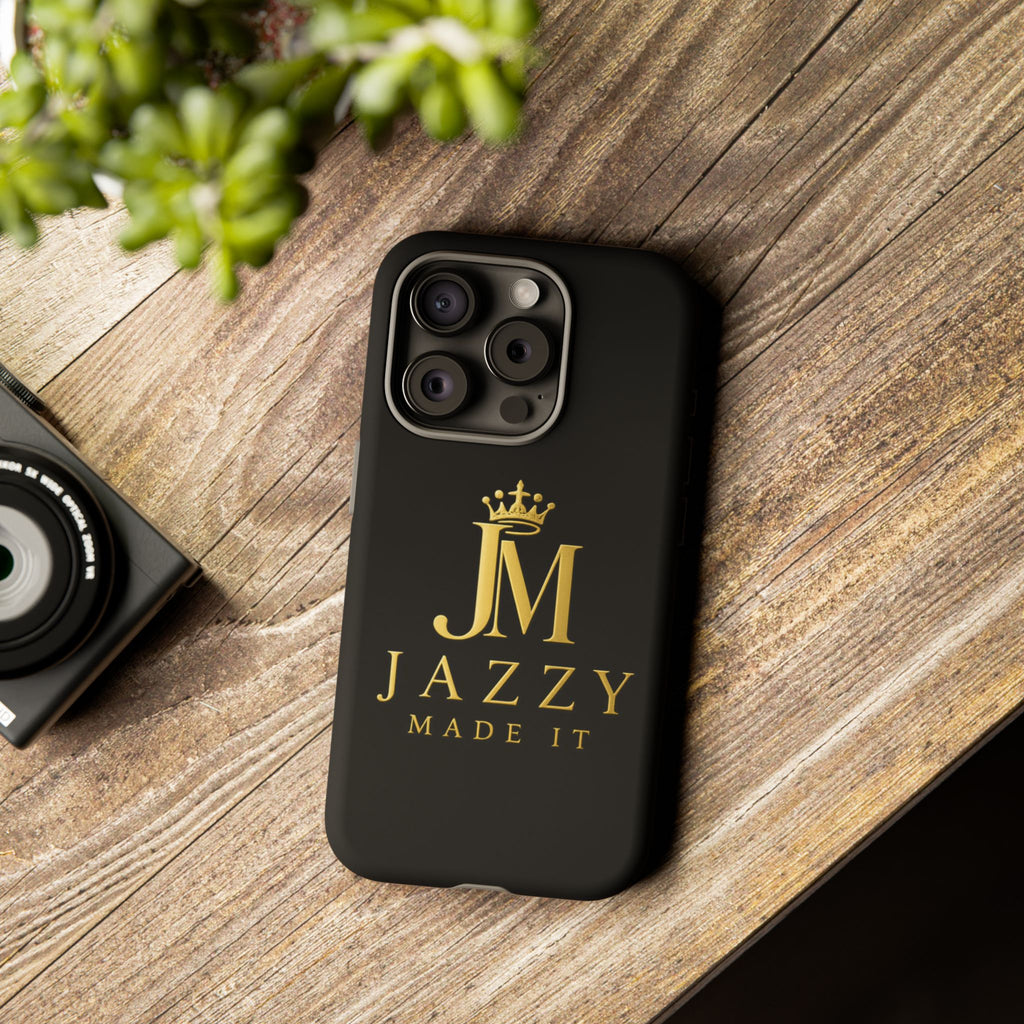Phone Case — "Jazzy Made It" Black & Gold Tough Case