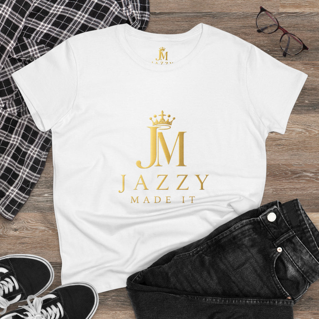 Women's Tee - "Jazzy Made It" Gold Crown Logo