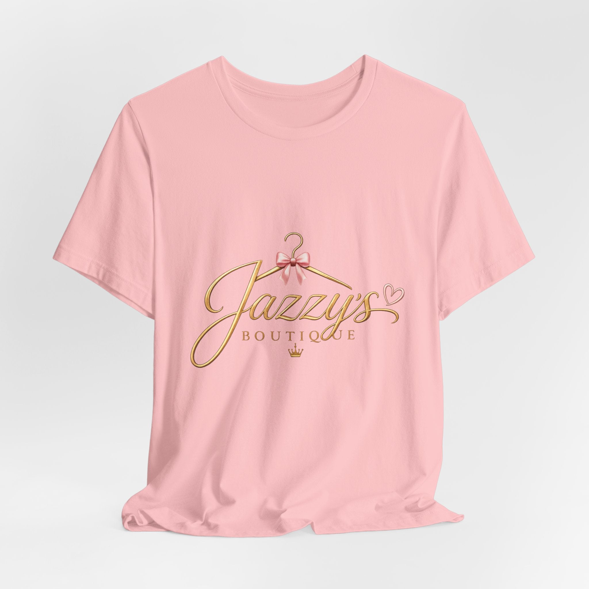 Boutique Logo Tee - "Jazzy's Boutique" Gold Script Women's Fashion T-Shirt