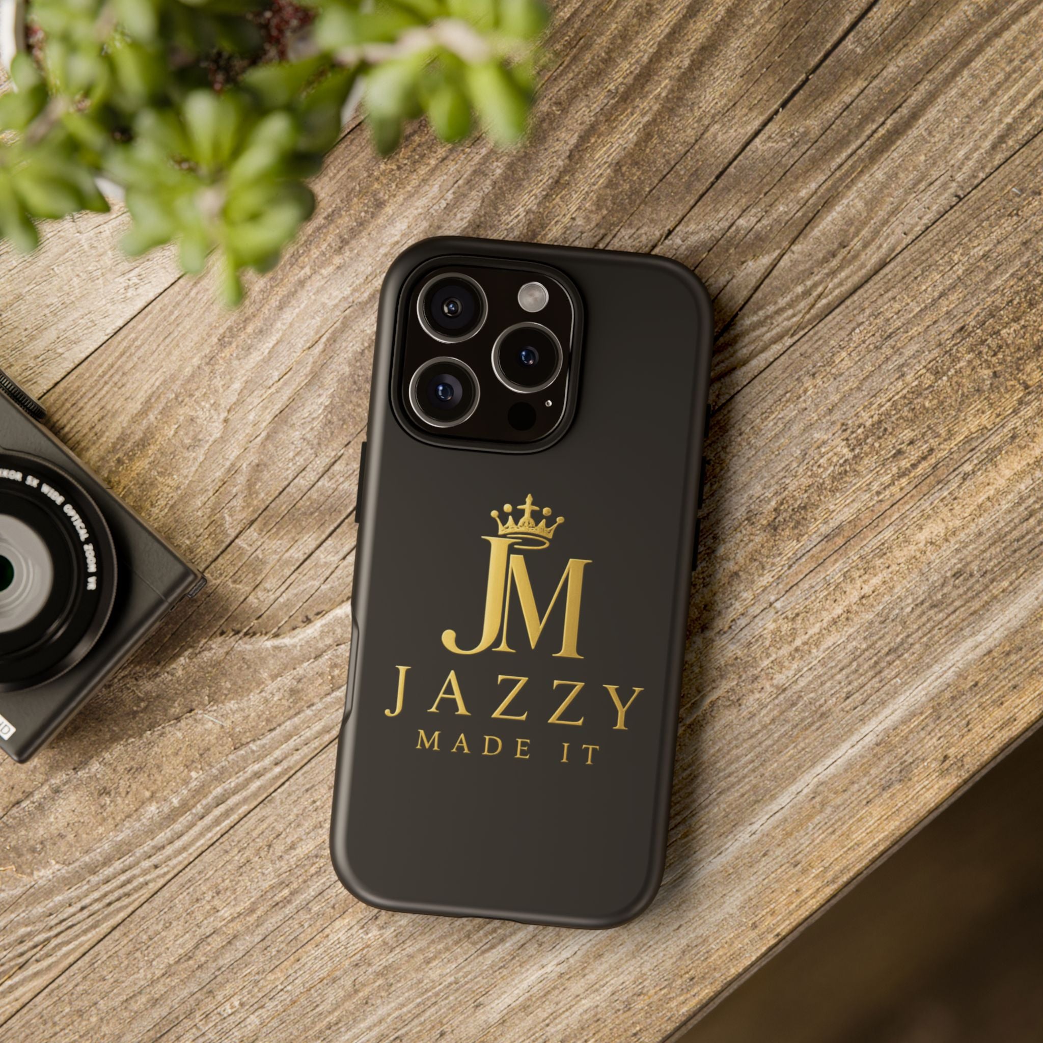 Phone Case — "Jazzy Made It" Black & Gold Tough Case