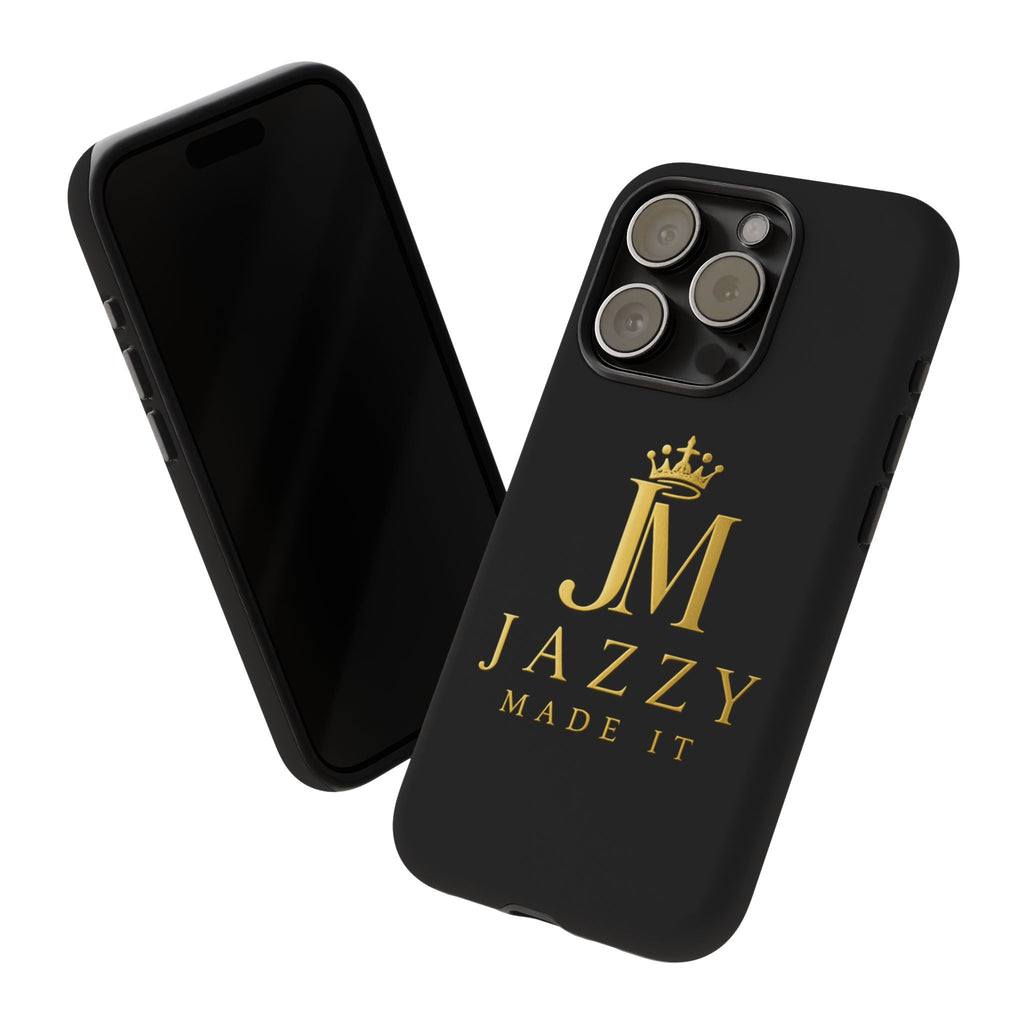 Phone Case — "Jazzy Made It" Black & Gold Tough Case