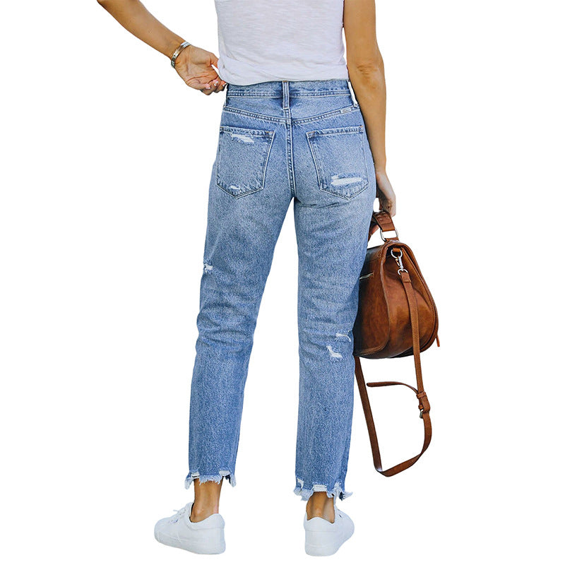 Stretch Distressed Denim Pants