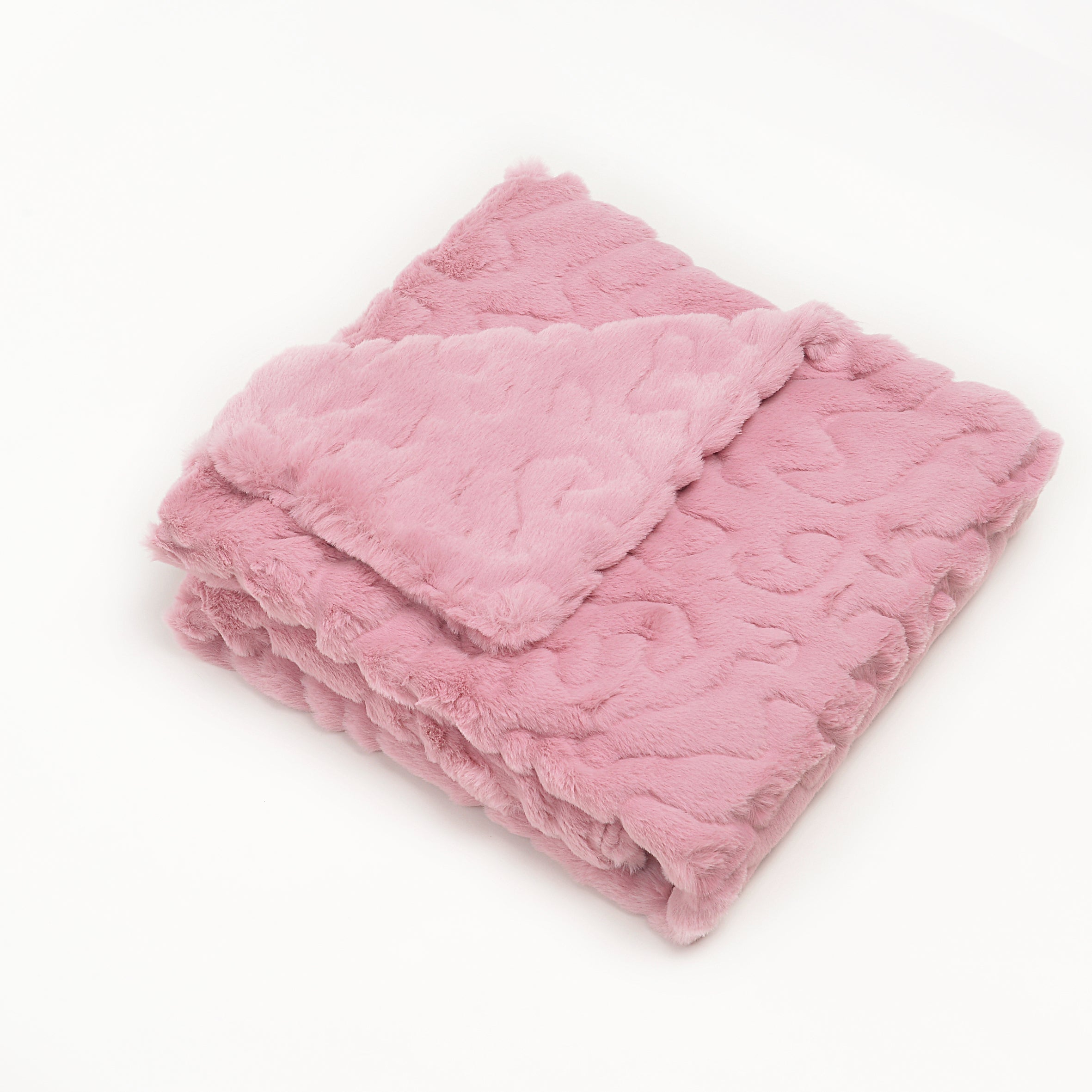Ultra-Soft Solid Pink Fur Blanket