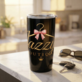 Boutique Logo 20oz Tumbler – Black & Gold Fashion Travel Cup