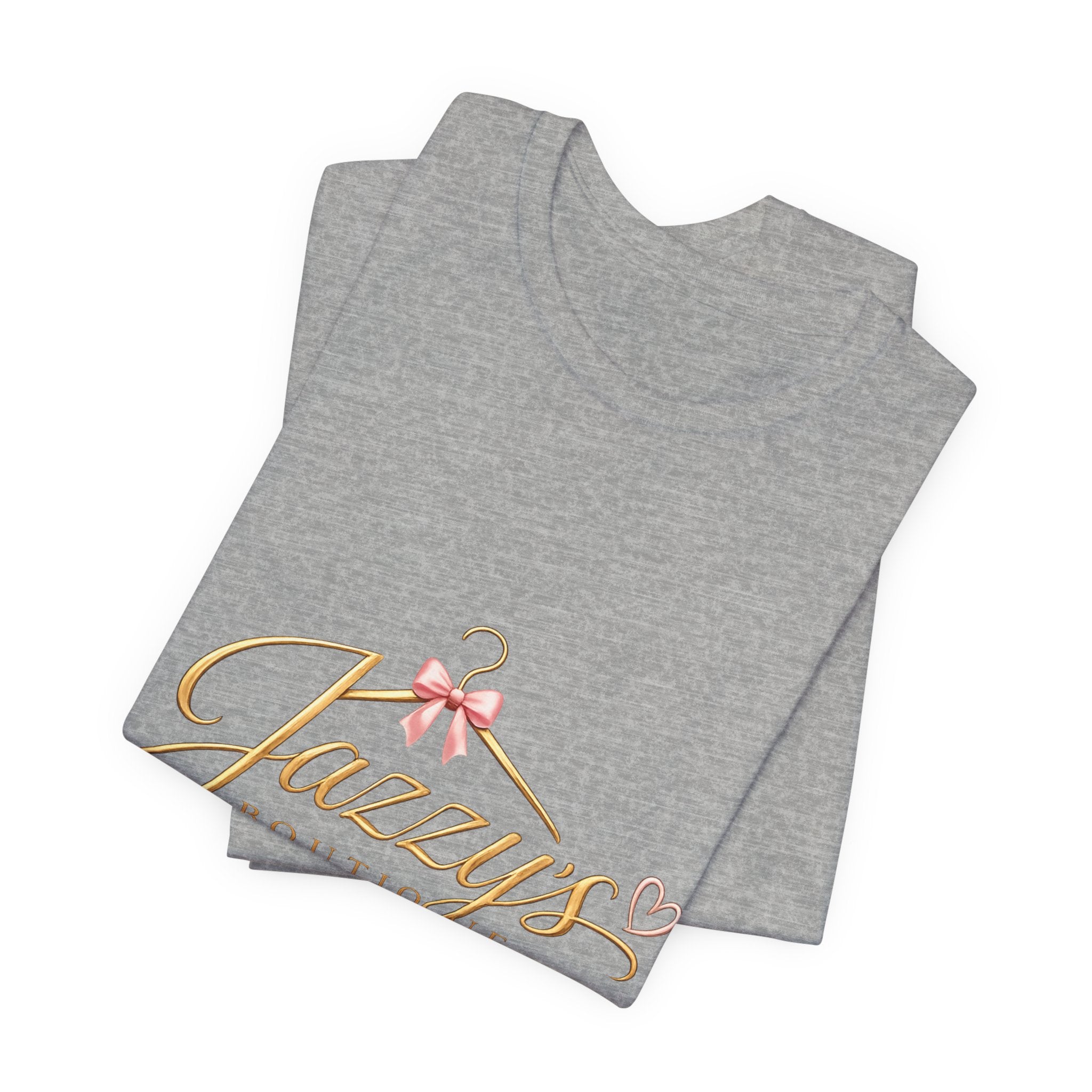 Boutique Logo Tee - "Jazzy's Boutique" Gold Script Women's Fashion T-Shirt