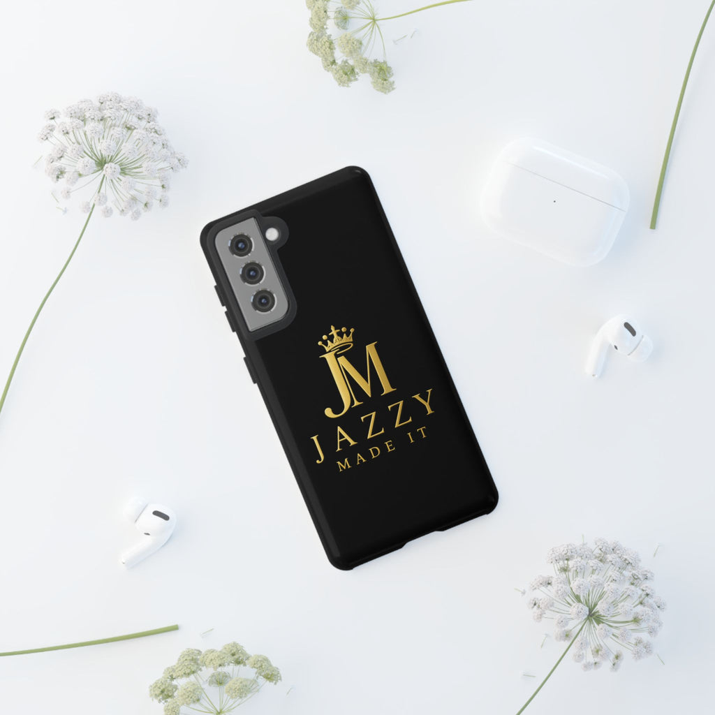 Phone Case — "Jazzy Made It" Black & Gold Tough Case