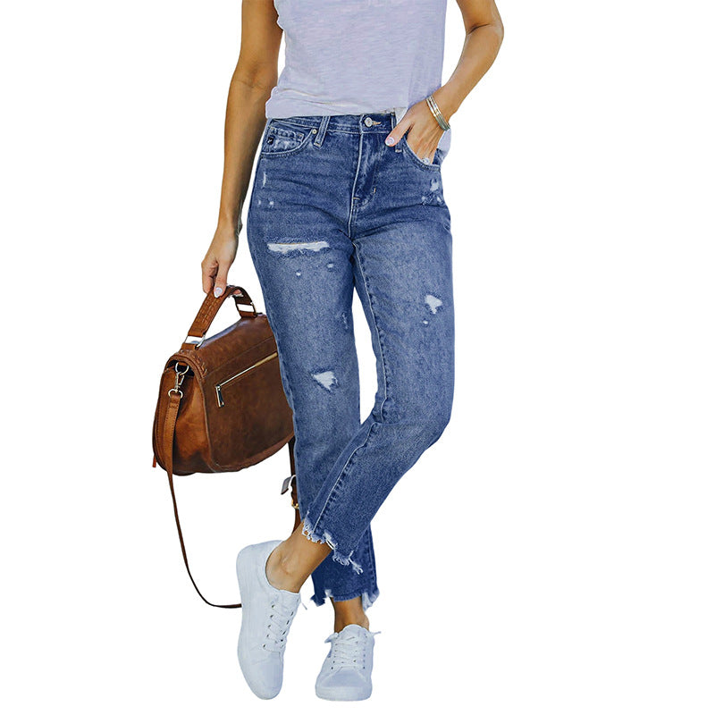 Stretch Distressed Denim Pants